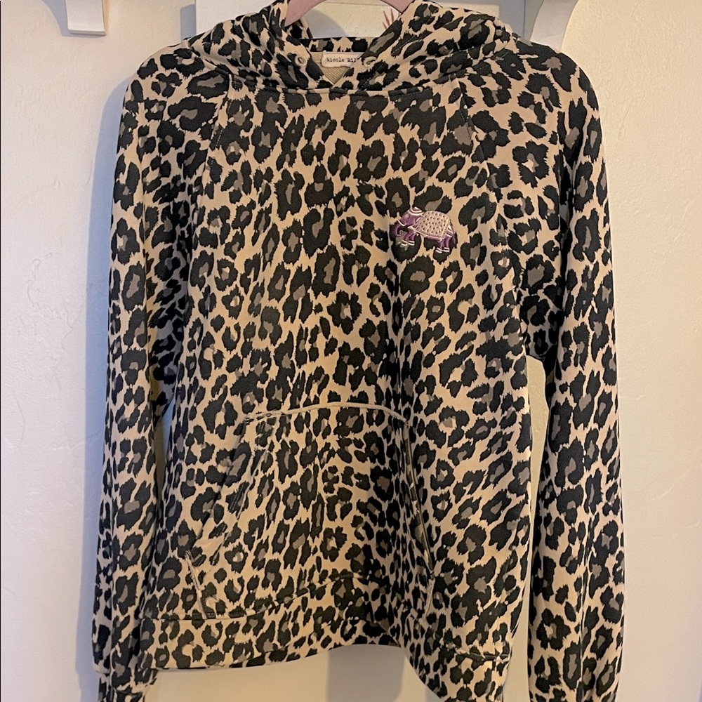 Nicole Miller cheetah print hoodie